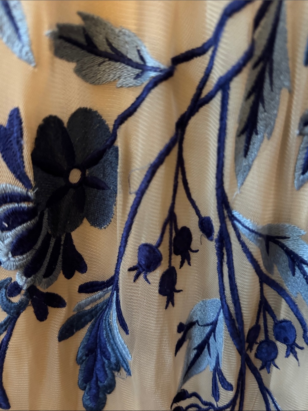 Moulinette Soeurs Blue Embroidered Floral Maxi Dress - Picture 6 of 13